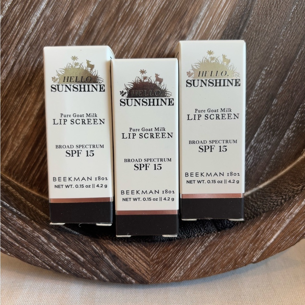 Beekman 1802 Hello Sunshine Lip Screen SPF 15 Set of 3 NIB